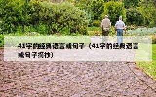 41字的经典语言或句子（41字的经典语言或句子摘抄）