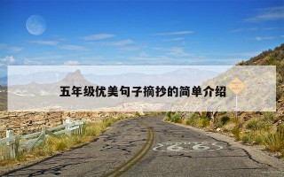 五年级优美句子摘抄的简单介绍