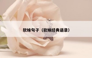 软妹句子（软妹经典语录）