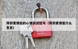得到爱情后的心情说说短句（得到爱情是什么意思）