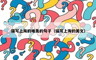 描写上海的唯美的句子（描写上海的美文）