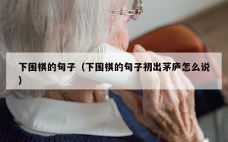 下围棋的句子（下围棋的句子初出茅庐怎么说）