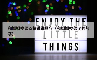 和姐姐吵架心情说说短句（和姐姐吵架了的句子）