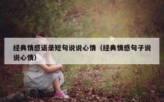 经典情感语录短句说说心情（经典情感句子说说心情）
