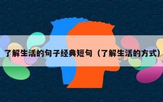 了解生活的句子经典短句（了解生活的方式）