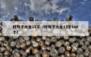 好句子大全15字（好句子大全15字100个）