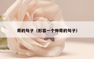 哥的句子（形容一个帅哥的句子）