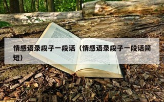 情感语录段子一段话（情感语录段子一段话简短）