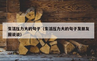 生活压力大的句子（生活压力大的句子发朋友圈说说）