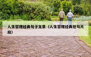 人生哲理经典句子文章（人生哲理经典短句片段）