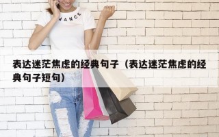 表达迷茫焦虑的经典句子（表达迷茫焦虑的经典句子短句）