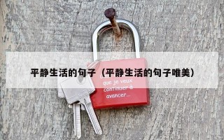 平静生活的句子（平静生活的句子唯美）