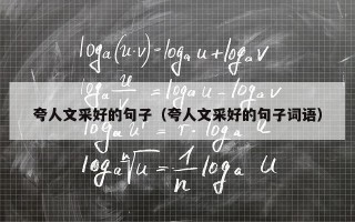 夸人文采好的句子（夸人文采好的句子词语）