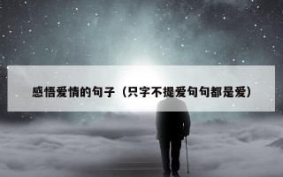 感悟爱情的句子（只字不提爱句句都是爱）