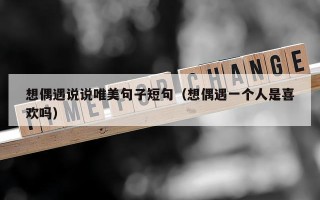 想偶遇说说唯美句子短句（想偶遇一个人是喜欢吗）