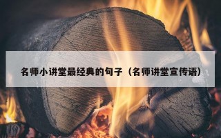 名师小讲堂最经典的句子（名师讲堂宣传语）