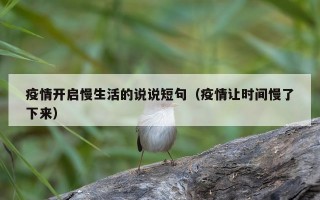 疫情开启慢生活的说说短句（疫情让时间慢了下来）