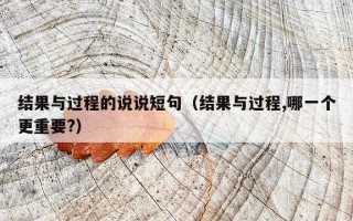 结果与过程的说说短句（结果与过程,哪一个更重要?）