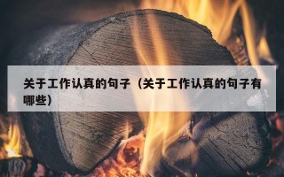关于工作认真的句子（关于工作认真的句子有哪些）