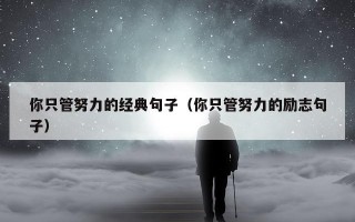 你只管努力的经典句子（你只管努力的励志句子）