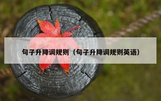 句子升降调规则（句子升降调规则英语）