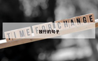 独行的句子
