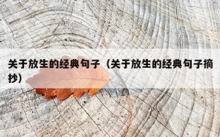 关于放生的经典句子（关于放生的经典句子摘抄）