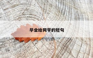 毕业给同学的短句 毕业给同学的短句