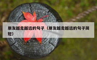 朋友越走越远的句子（朋友越走越远的句子简短）