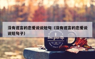 没有谎言的恋爱说说短句（没有谎言的恋爱说说短句子）