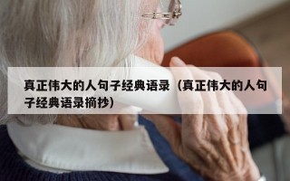 真正伟大的人句子经典语录（真正伟大的人句子经典语录摘抄）
