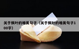 关于枫叶的唯美句子（关于枫叶的唯美句子100字）