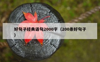 好句子经典语句2000字（200条好句子）