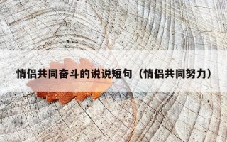情侣共同奋斗的说说短句（情侣共同努力）