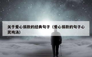 关于爱心捐款的经典句子（爱心捐款的句子心灵鸡汤）