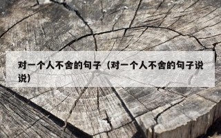 对一个人不舍的句子（对一个人不舍的句子说说）