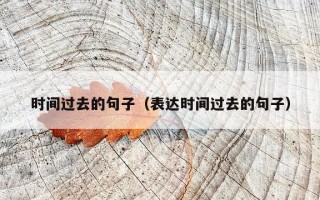 时间过去的句子（表达时间过去的句子）