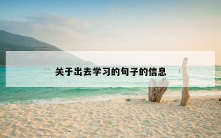 关于出去学习的句子的信息