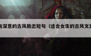 有深意的古风励志短句（适合女生的古风文案）