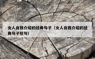 女人自我介绍的经典句子（女人自我介绍的经典句子短句）