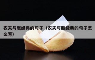 农夫与鹰经典的句子（农夫与鹰经典的句子怎么写）