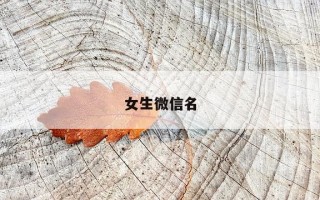 女生微信名