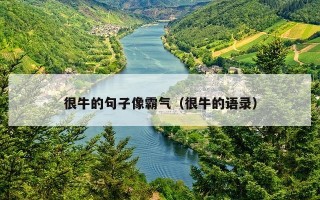 很牛的句子像霸气（很牛的语录）