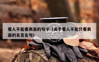 看人不能看表面的句子（关于看人不能只看表面的名言名句）