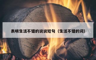 表明生活不错的说说短句（生活不错的词）