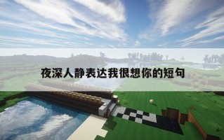 夜深人静表达我很想你的短句