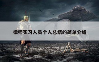 律师实习人员个人总结的简单介绍