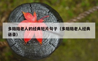 多陪陪老人的经典短片句子（多陪陪老人经典语录）