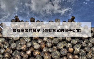 最有意义的句子（最有意义的句子英文）