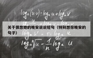 关于很想她的晚安说说短句（特别想你晚安的句子）